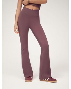 OSIA Wrap Front Flared Leggings - Purple
