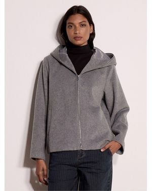 Apricot Wool Look Hooded Jacket - Grey