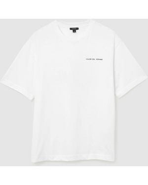 Reiss Cotton Logo Short-Sleeve Relaxed T-Shirt - White