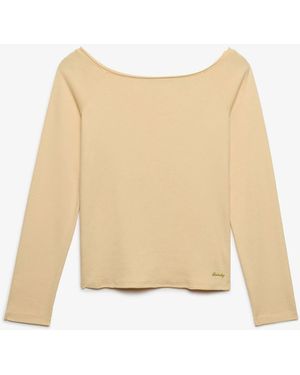Superdry Bardot Off Shoulder Top - Natural