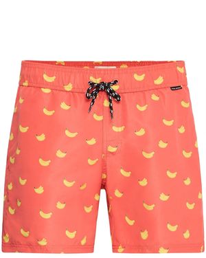 Blend Soft Banana Print Swim Shorts - Orange