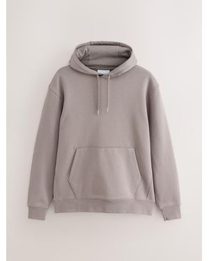 Next Stone Neutral Regular Fit Cotton Rich Hoodie - Gray