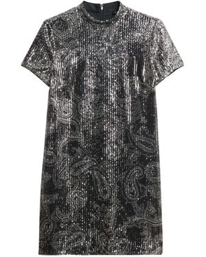 Superdry Sequin Mini T-Shirt Dress - Black