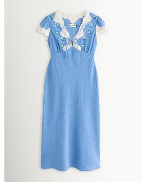 RIXO London Mila Leopard Print Amari Dress - Blue