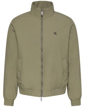 Calvin Klein Padded Nylon Zip Up Jacket - Green