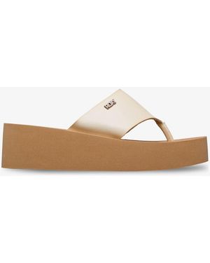 Roxy Sunset Dreams Thong Wedge Logo Sandals - White