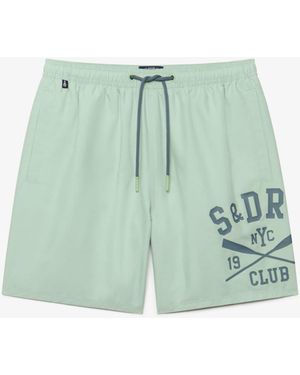 Superdry Light Printed Logo 16-Inch Swim Shorts - Green
