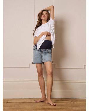 Seraphine Maternity Denim Shorts - Blue