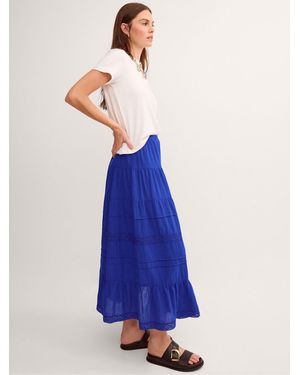 Monsoon Maria Tiered Maxi Skirt - Blue