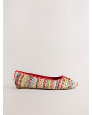 Next Forever Comfort Raffia Ballet Flats - Pink