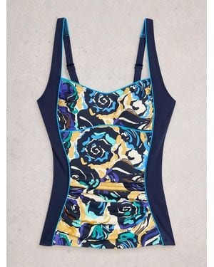 White Stuff Splash Tankini Top - Blue