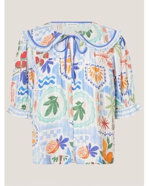 Monsoon Charlie Taylor Bonnie Print Top - Blue