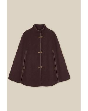 Monsoon Leia Cape Coat - Brown