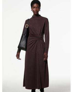 Whistles Ruched Detail Midi Dress - Blau
