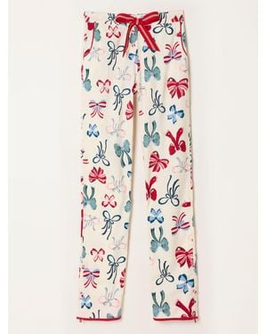 FatFace Fatface Eva Ivory Bow Pajama Bottoms - White