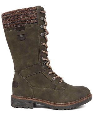 Pavers Lace Up Calf Boots - Brown