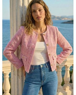 Roman Sequin Boucle Jacket - Pink