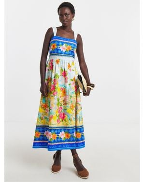 JD Williams Strappy Border Print Prom Dress - Blue