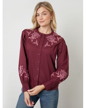ANOTHER SUNDAY Gingham Button Through Blouse - Red