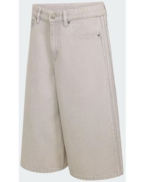 adidas Originals Denim Mid Rise Denim Shorts - White