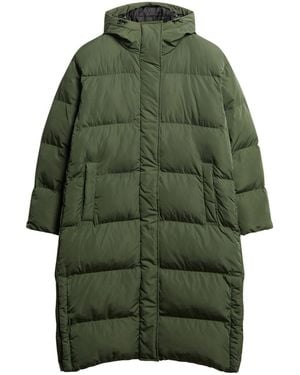 Superdry Studios Longline Duvet Padded Coat - Green