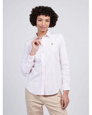 U.S. POLO ASSN. U. S. Polo Assn U. S. Polo Assn Stripe Stretch Classic Fit Oxford Shirt - White