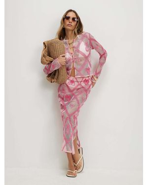 River Island Crochet Motif Maxi Skirt - Pink