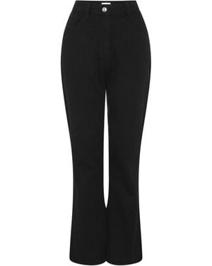 OMNES Sarah Jane 100% Cotton Cropped Flare Jeans - Black