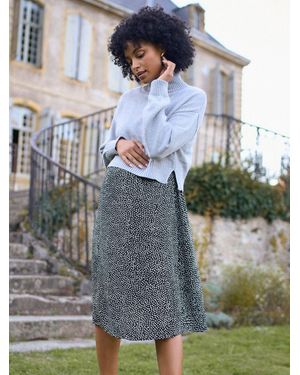 Seraphine Polka Dot Maternity & Nursing Knit Top Dress - Gray