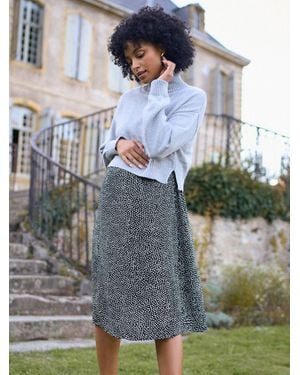 Seraphine Polka Dot Maternity & Nursing Knit Top Dress - Gray