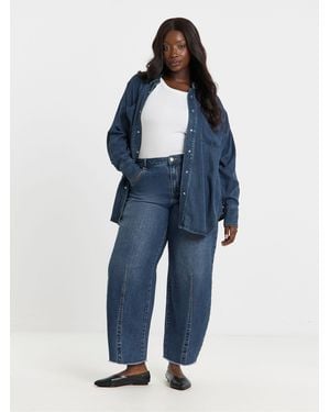 Simply Be Lightweight Oversized Shirt - Blau