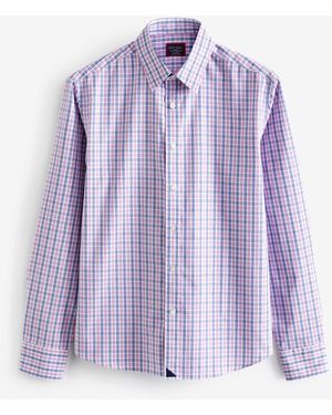 UNTUCKit Dolcetto Knitterfreies, Kurz Geschnittenes Slim-Fit-Hemd Aus 100 Baumwolle - Lila