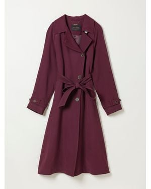 FatFace Sinead Wine Longline Trench Coat - Purple