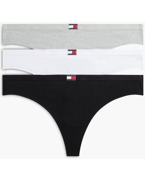 Tommy Hilfiger Heritage Logo Thongs 3 Pack - White