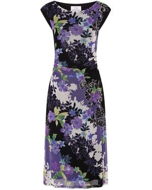 Gina Bacconi Jasmine Floral Print Midi Dress - Blue
