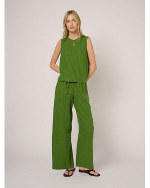 Nobody's Child Nobodys Child Linen-Blend Tadlow Pants - Green
