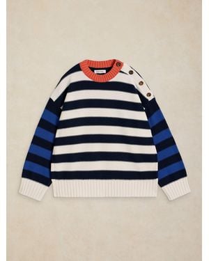 White Stuff Stuff Bea Button Cotton Jumper - Blue