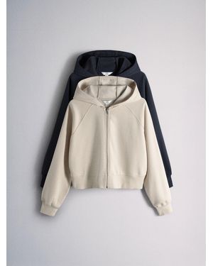The Set 2 Pack Zip Up Hoodies Dark - Black