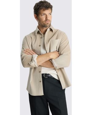 Moss Cotton Blend Corduroy Overshirt - Natural