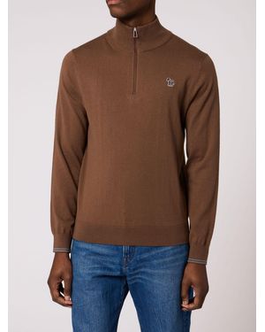 Paul Smith Paul Smith Zebra Logo Zip Neck Sweater - Blue