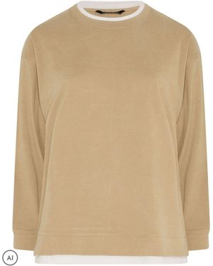 Yours Curve Soft Touch 2-In-1 Sweatshirt - Natural
