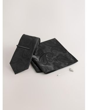 Next Tie And Lapel Pin Set - Black