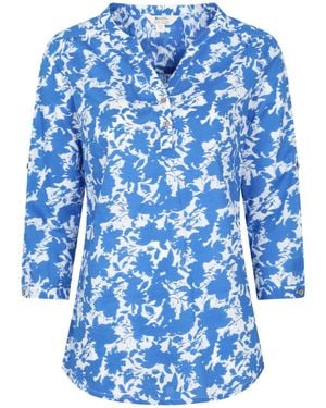 Mountain Warehouse Petra Printed 3/4 Sleeve 100% Cotton Shirt - Blue