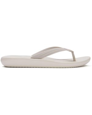 Fitflop Iqushion Textured-Strap Flip Flops - White