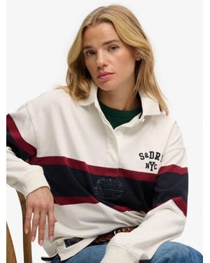 Superdry Heritage Stripe Rugby Shirt - Natural