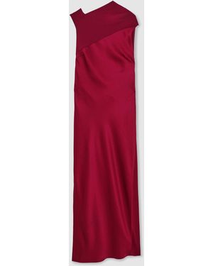 Reiss Alula Tie-Back Satin Midi Dress - Red
