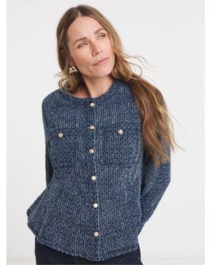 JD Williams Boucle Peplum Denim Jacket - Blue