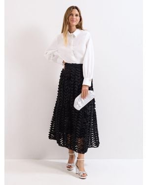 Phase Eight Talis Textured Skirt - White