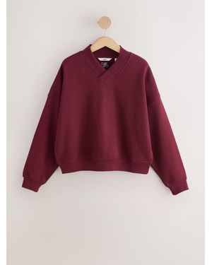 Next Wine V-Neck Sweatshirt - Red