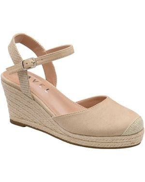 Ravel Espadrille Wedge Closed Toe Strap Shoes - Natural